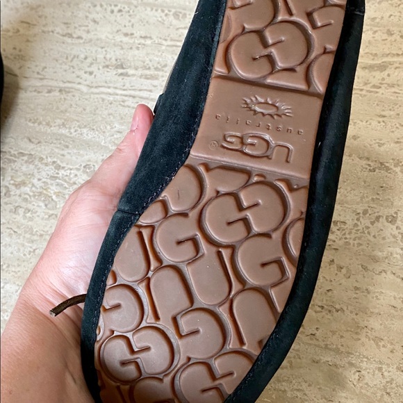 UGG Dakota shearling mocs dark blue slip on house shoes slippers 8 1862 - Picture 4 of 6